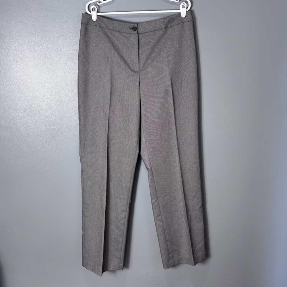 Jones New York Collection Gray Stretch Dress Pants Womens 14 Straight Leg Office